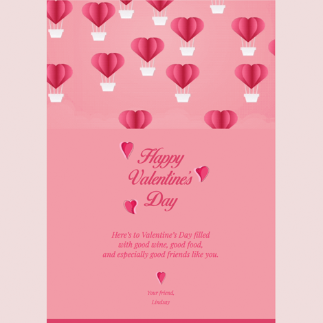 Heart Air Balloons Valentine's Day eCard